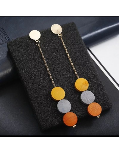 Multi color wooden earrings
